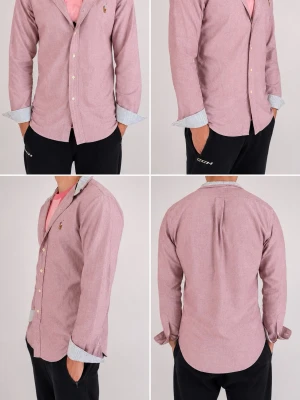 Rosa skjorta från Ralph Lauren slim fit - Säljer en rosa skjorta från Ralph Lauren i slim fit-modell. Skjortan har långa ärmar, klassisk krage med randigt tyg på insidan och knappar framtill. Broderad logga på bröstet och snygga detaljer vid manschetterna. Perfekt för en clean och stilren look.