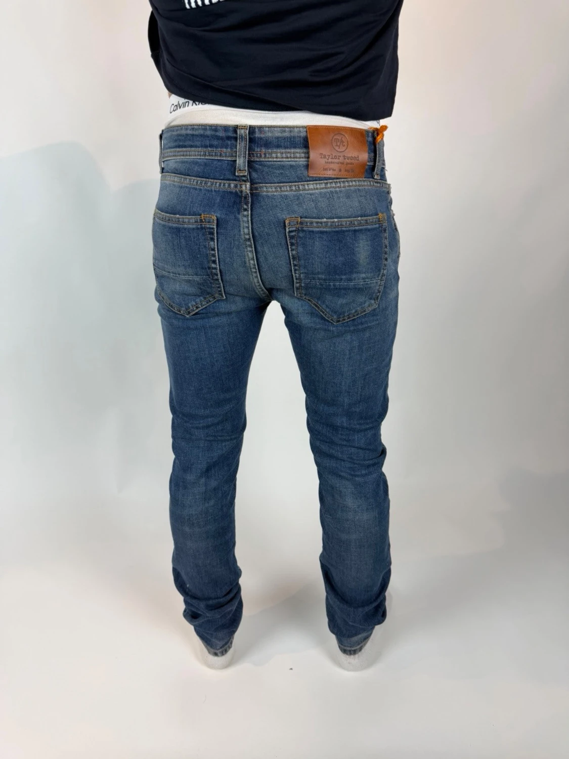Blå slim fit jeans Taylor tweed  - 2