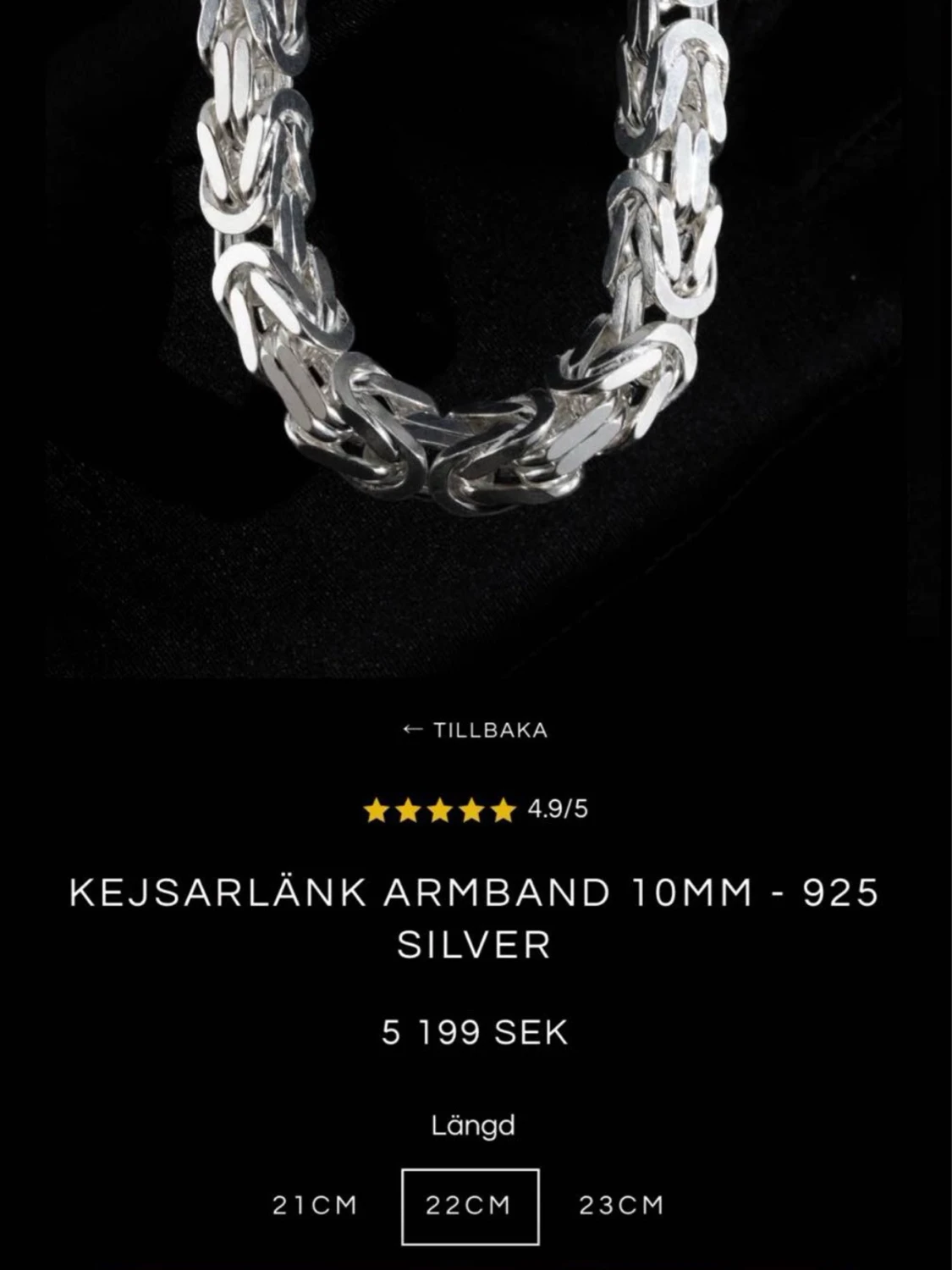 Silverfärgat kedjearmband Kejsar - 5