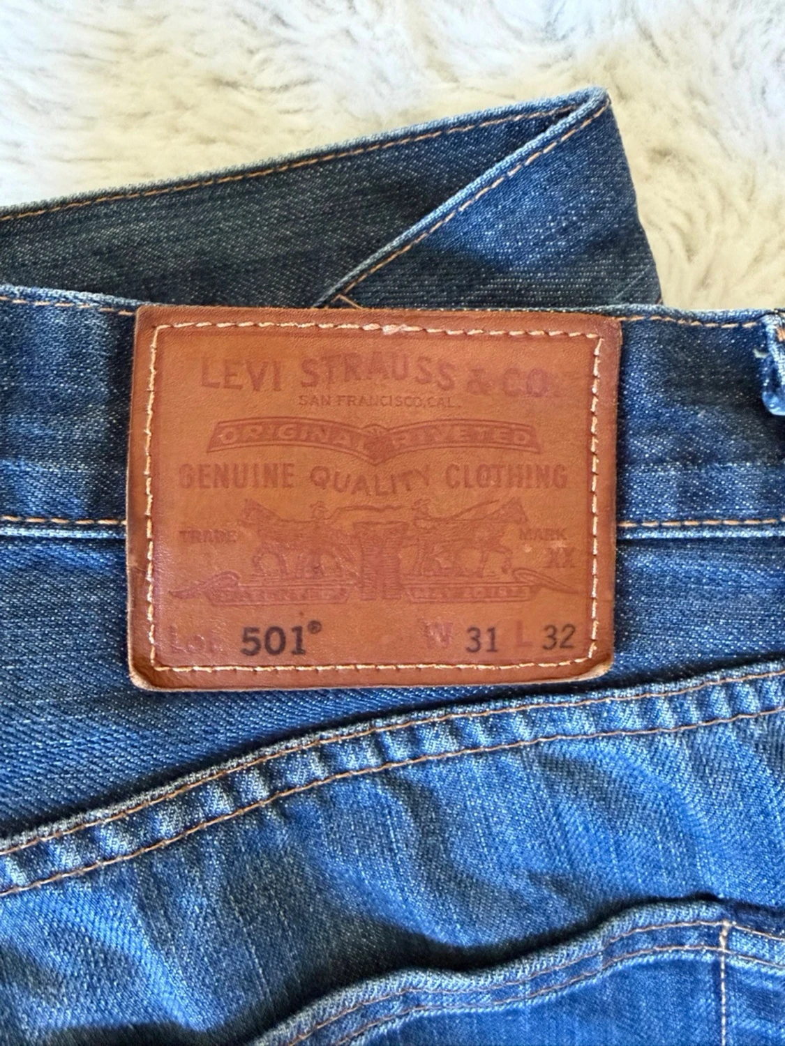Mörkblå raka jeans - 2