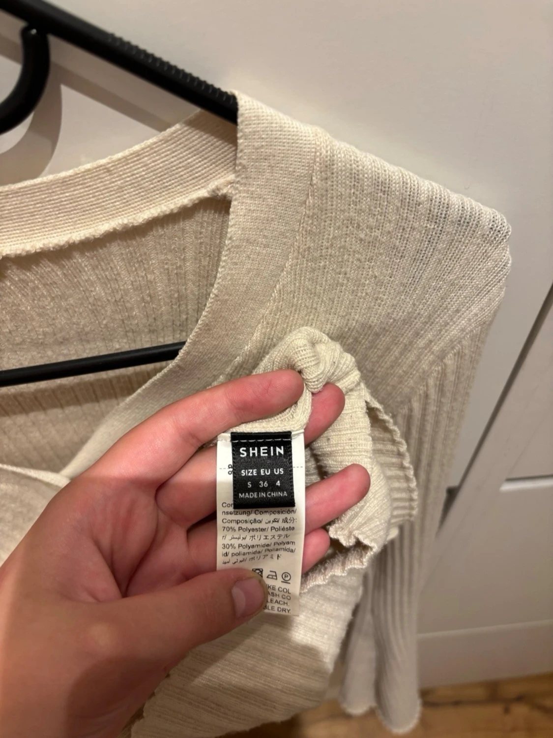 Beige ribbad kofta från SHEIN - 1