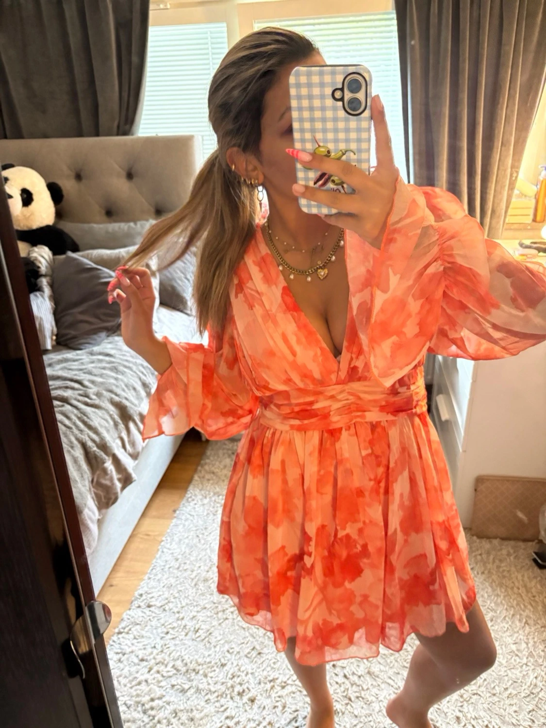 orange blommiga klänningen från nakd - 1