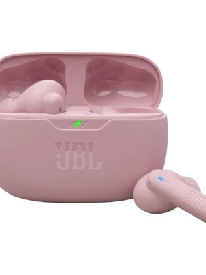Rosa trådlösa jbl hörlurar (ANC) - Snygga rosa trådlösa in-ear hörlurar från JBL med matchande laddningsetui. Hörlurarna har en stilren och modern design med touchkontroller och LED-indikator. Perfekta för musik, poddar och samtal på språng.