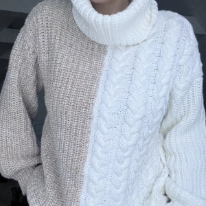 Beige/vit stickad polo - Oversized beige/vit stickad polo från Nakd i S🤍🤍🤎🤎