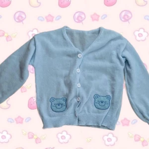 Baby blue bear cardigan 💙 - Kawaii baby blue fluffy cardigan. Veryyy soft and fuzzy. Looks very cute with a peter pan collar shirt underneath 💕