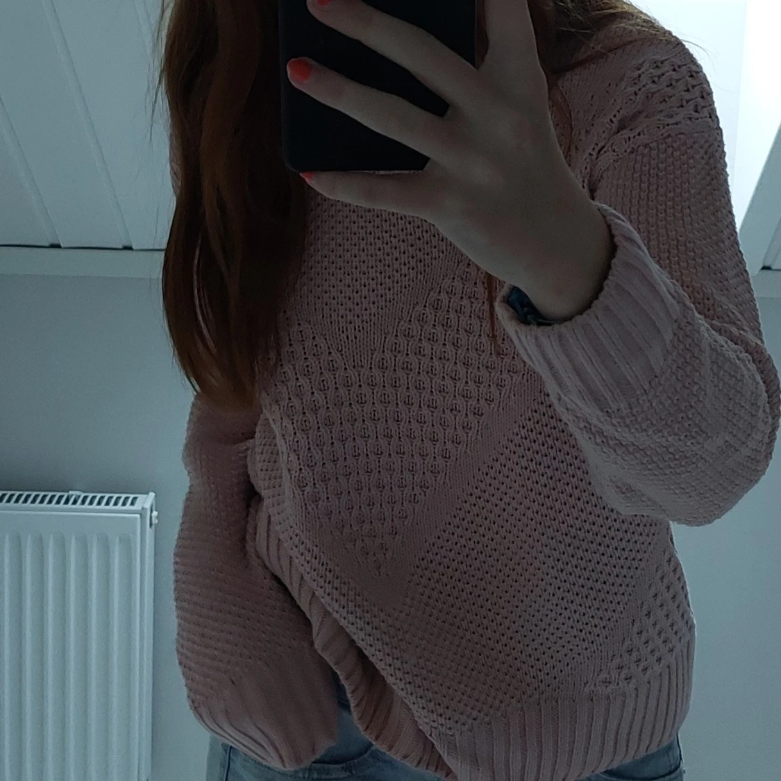 Rosa stickad tröja i xs - 91