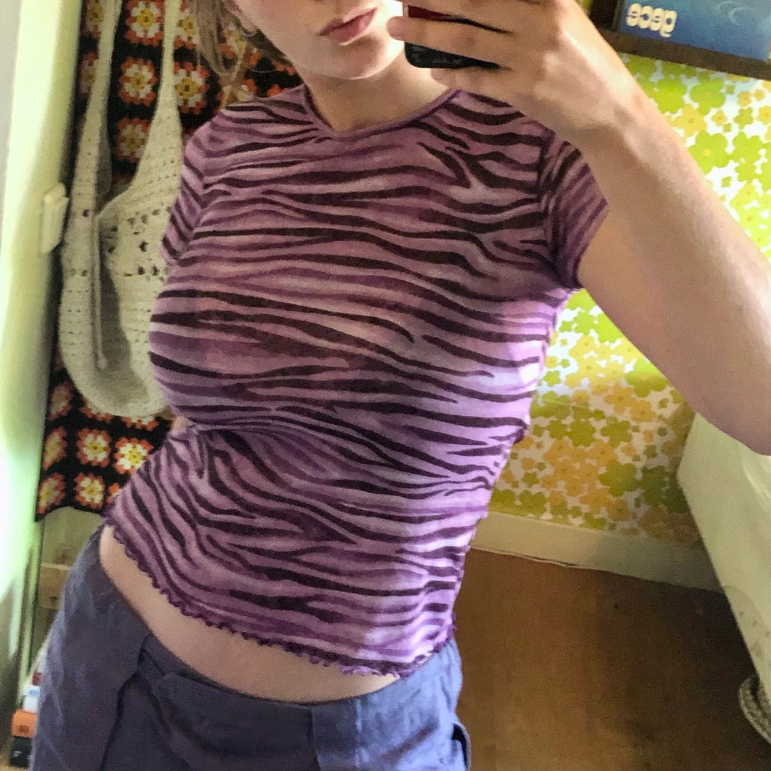 Lila mönstrad croptop