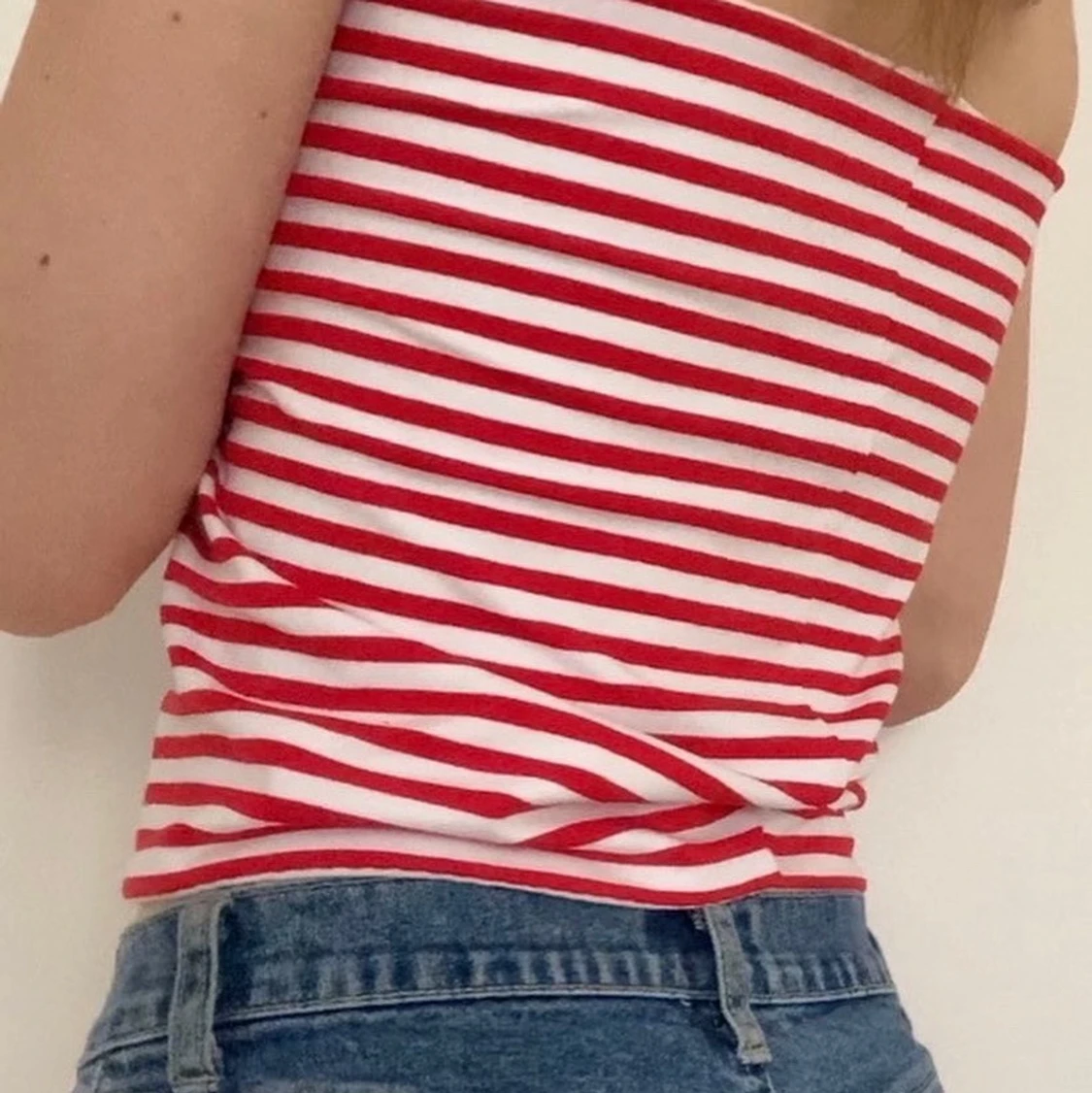 rödrandig bandeau top - 91