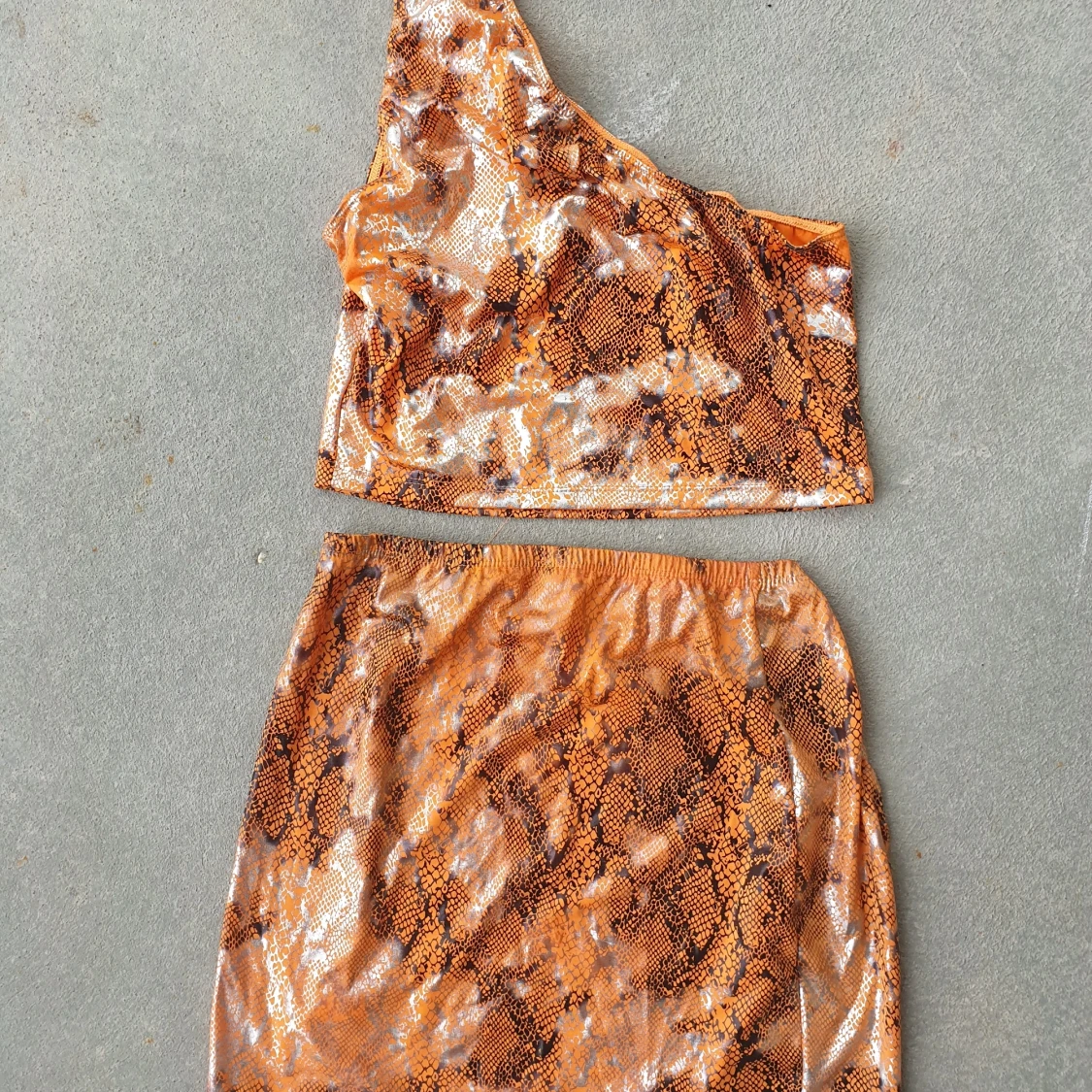 Euphoria Orange Silver Mini Skirt and Top - 91