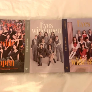 KPOP TWICE Eyes Wide Open - fint skick, ingår cds, momo poster, message card och stickers. inga photocards. kan skicka bild på alla inclusions!