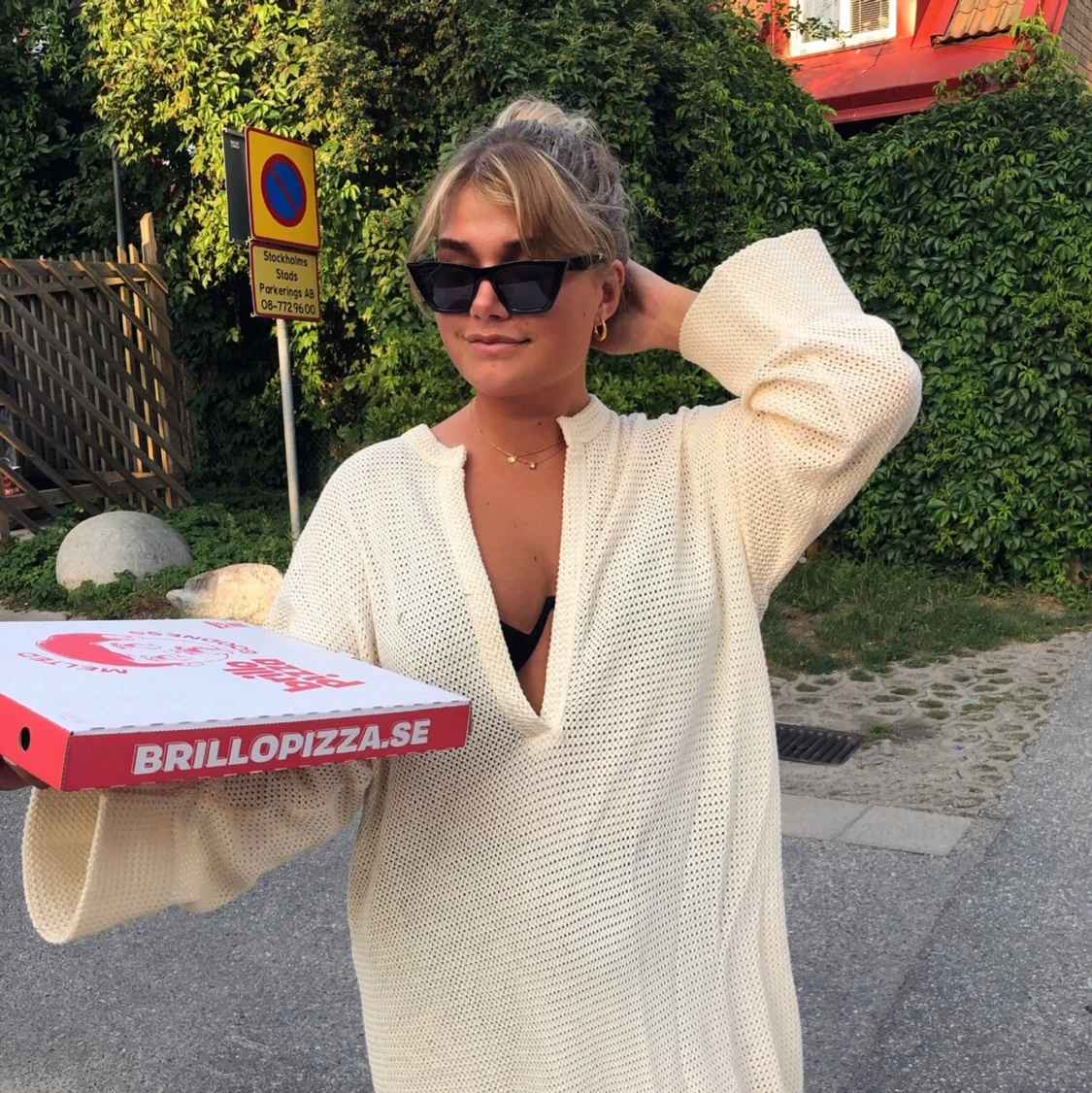 Stickad klänning med tillhörande top 