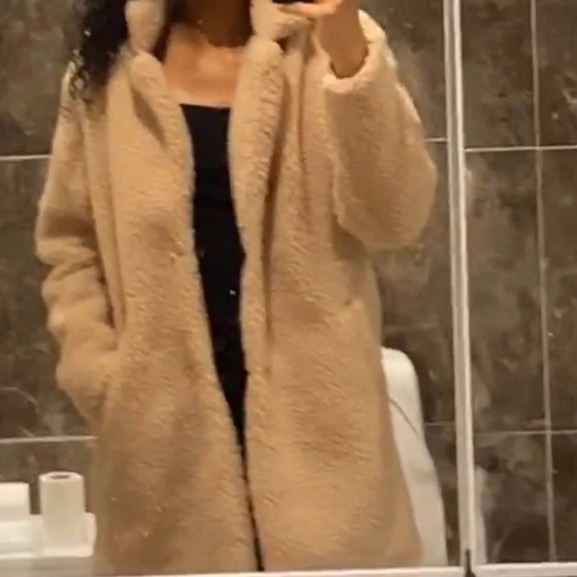 Lång Teddy jacka - 90