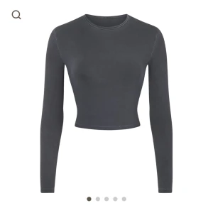 Skims tröja - New Vintage Long Sleeve T-Shirt från Skims i en så snygg grå/svart färg. Använd cirka 3 gånger men kommer inte till användning längre❤️😍