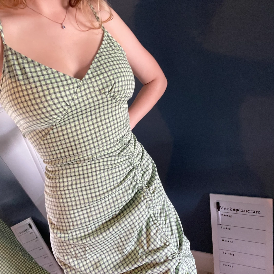 Grönrutig sommarklänning