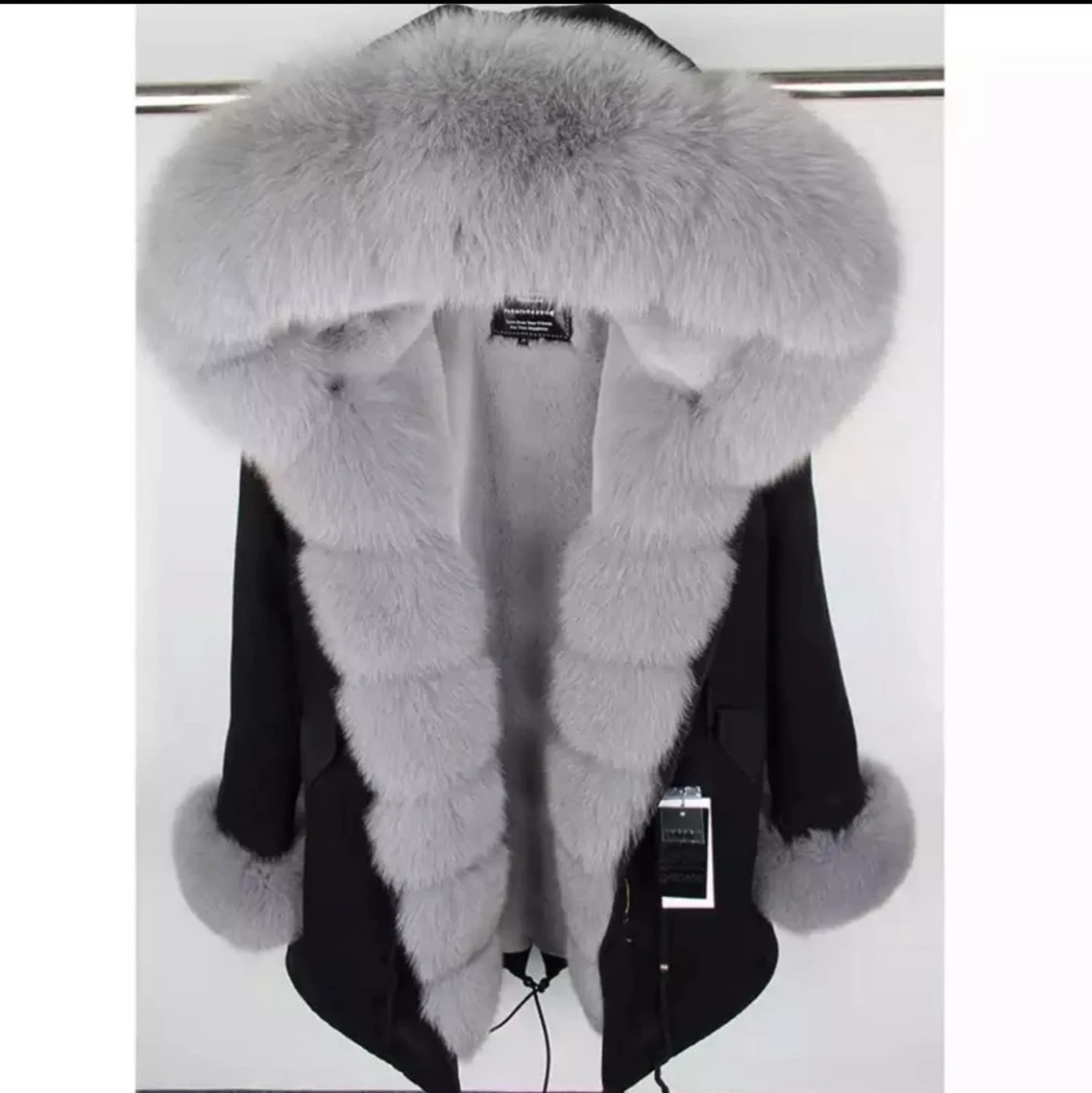 Grå parka jacka storlek s/m