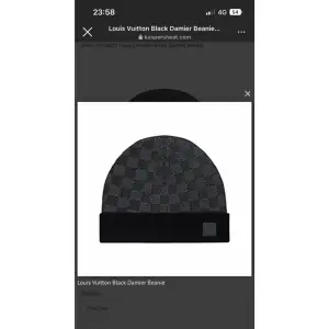 Louis Vuitton Black Damier Beanie Skick: 9/10 Kvitto finns