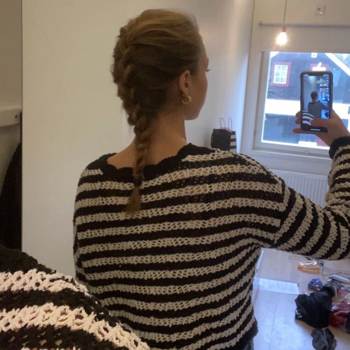 Randig stickad tröja  - 91