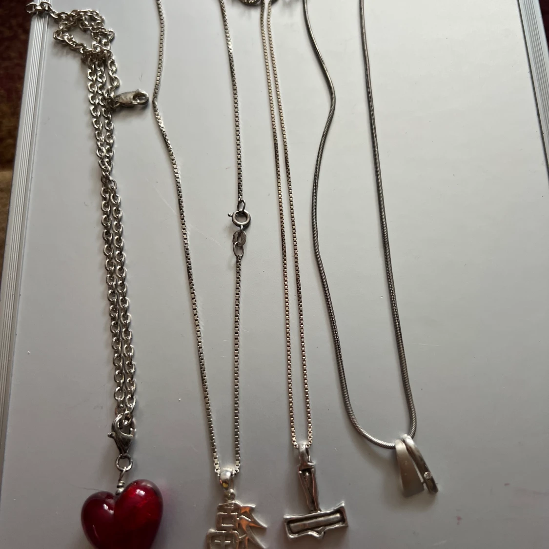 Äkta silver halsband med hänge  - 91