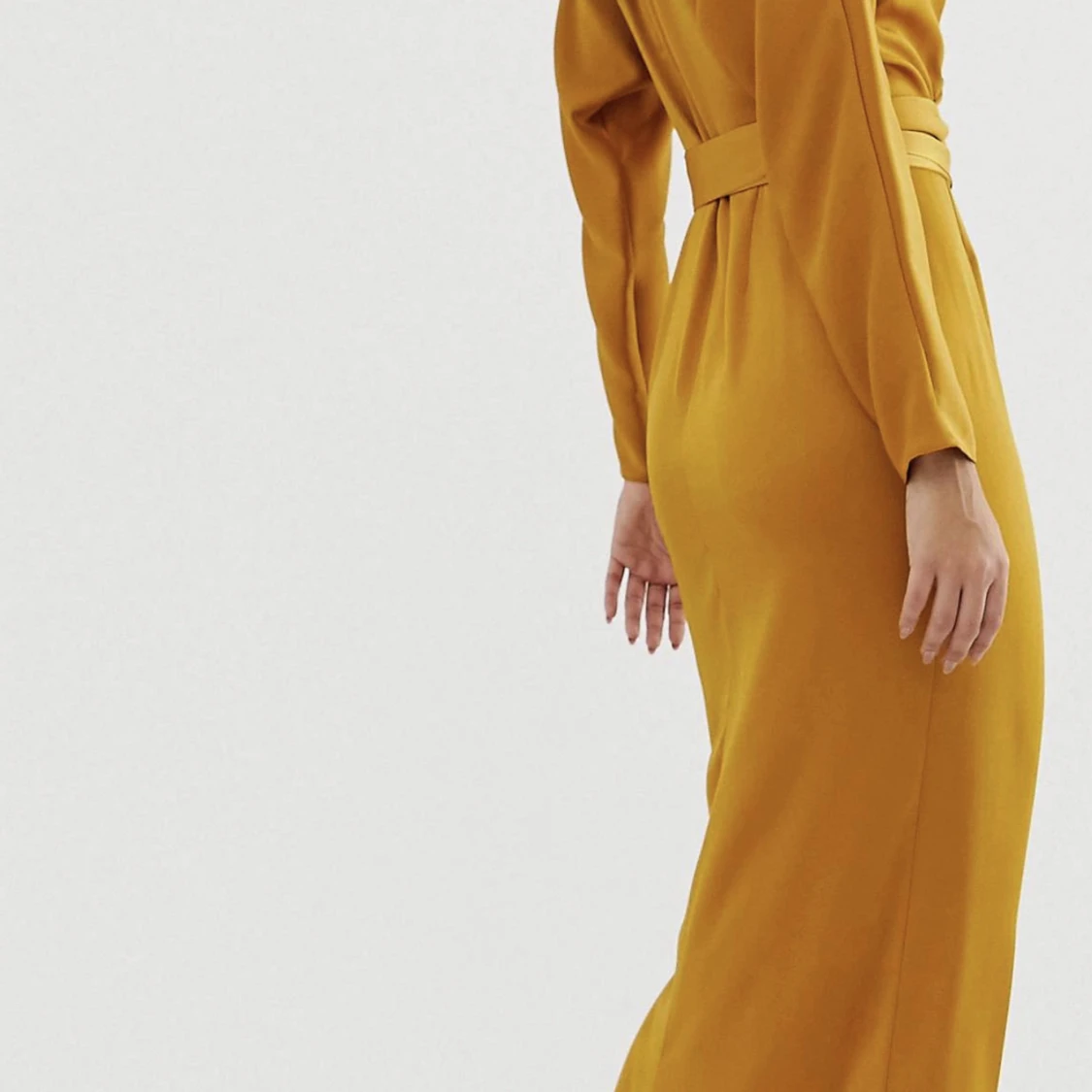 Senapsgul FestKlänning  - 90