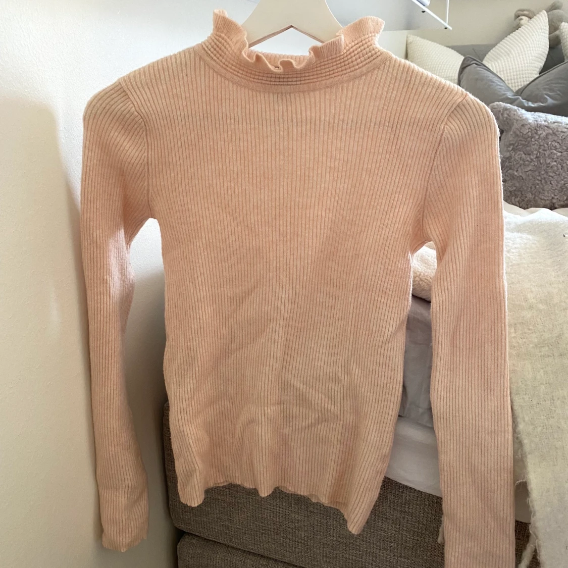 Långärmad puderrosa topp  - 91