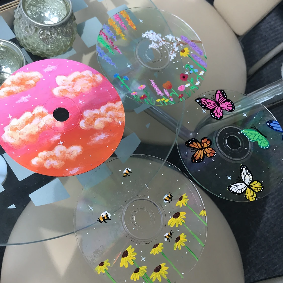 Målade cd-skivor  - 90