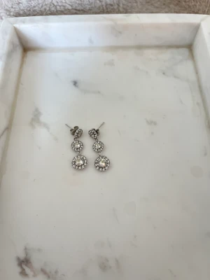 Örhängen  - Mycket fina och söta örhängen från Lily & rose. Hänge av 3 stenar i mindre modell. Väldigt stilrena men ändå festliga. Perfekt till bröllop, student och bal! Model Petite Sienna i färg crystal. Nypris 439kr