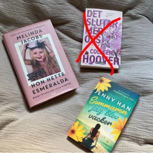 Böcker  - Säljer helt nya böcker då läsa inte är min grej😅 Alla är på svenska o köpa från Akademibokhandeln, det slutar med oss/sommaren jag blev vacker nypris 99kr och Esmeralda (TIPS!!) nypris 249kr, ALLA för 200kr annars pocketböcker 60kr/st esmeralda 120kr/st