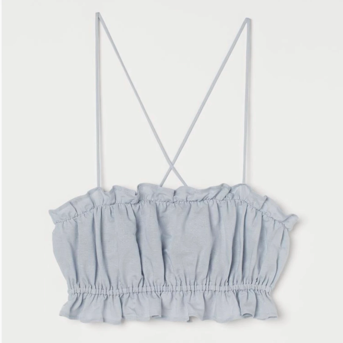 Ljusblå top i linnemix