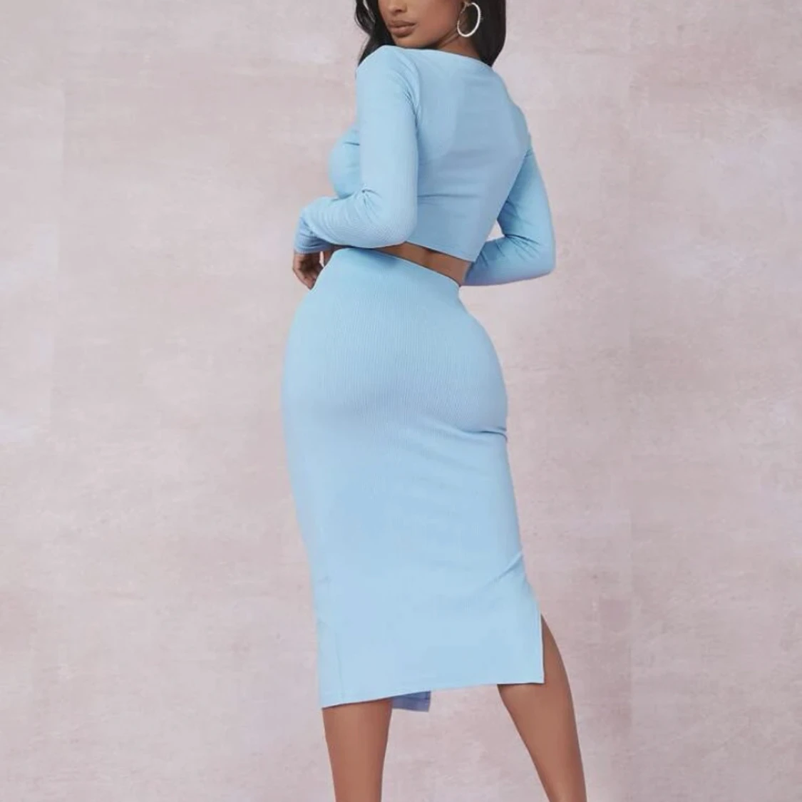 Blått kjol sett - 90