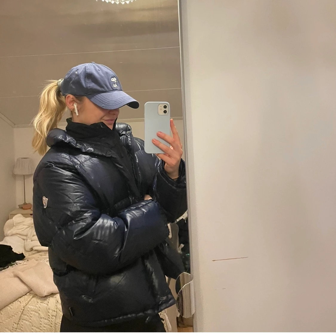 Monclerjacka mörkblå S/M vintage