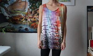 Bats - Egenfärgat linne med fladdermöss