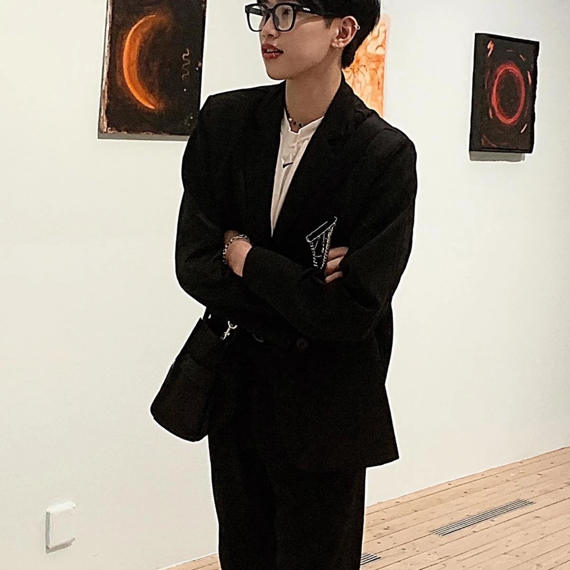 Svart Unisex Blazer ( med accessoar ) - 90