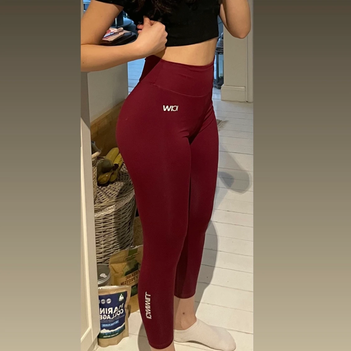 ICIW tränings tights vinröd scrunch - 90