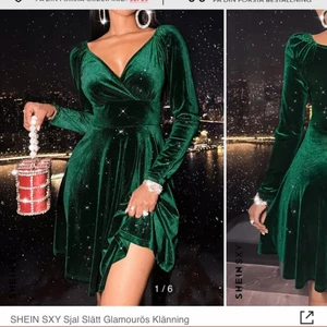 Mörkgrön glittrig klänning Shein - Glittrig klänning från Shein i storlek XL/44. Endast provad. Köpt för 189kr