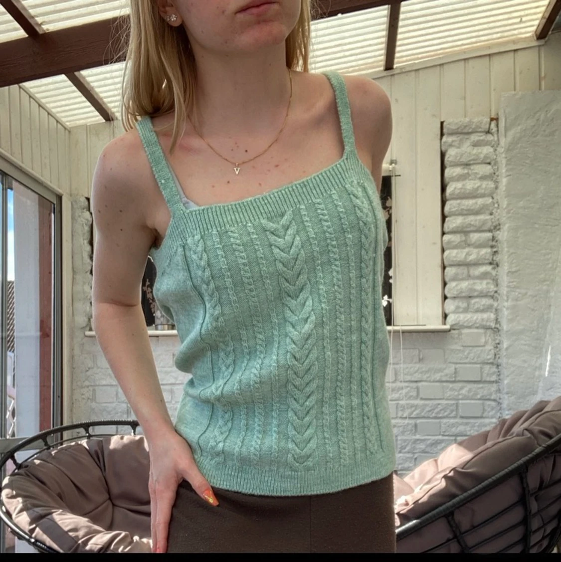 Superfint stickat grönt linne💚🍀 - 90