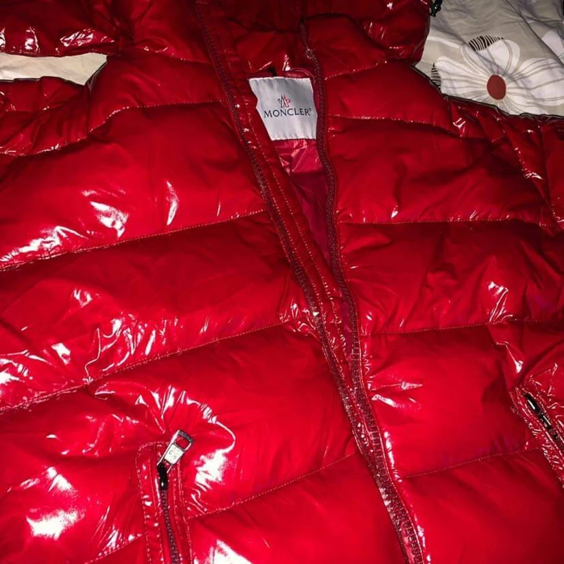 Red moncler jacked