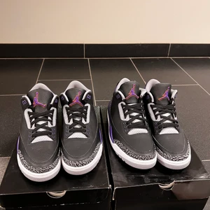 Jorden 3 retro black court purple - Säljer 2 par Jordan 3 retro court purple. Detta är 2 par skor som är i väldigt bra skick och har aldrig kommit till användning och därför säljer jag båda paren som säljs för 2199 styck och är i storlek 42. Hör av dig om du är intresserad eller har funderi