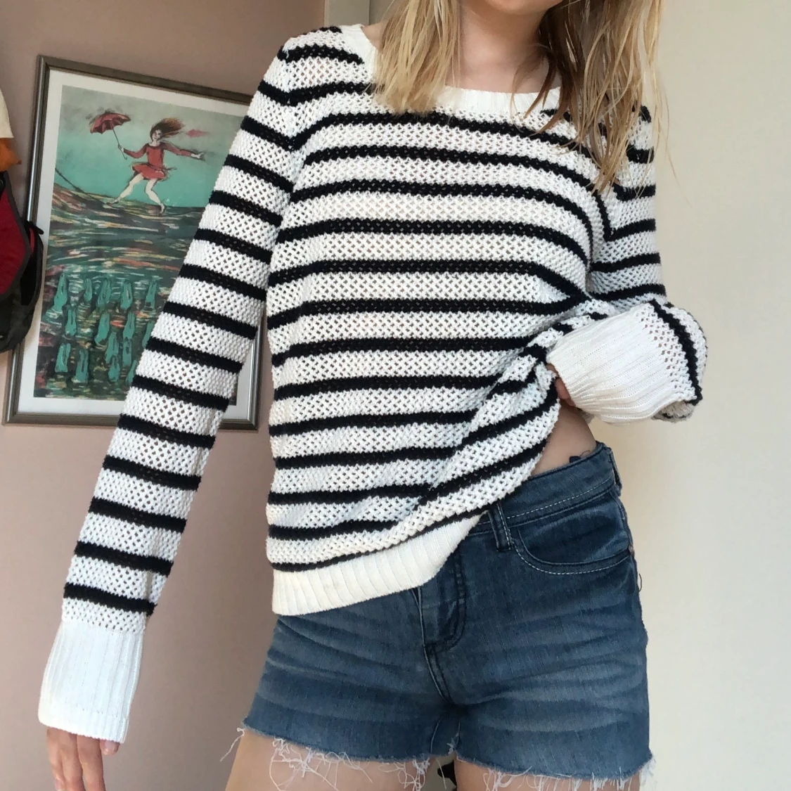 randig stickad tröja