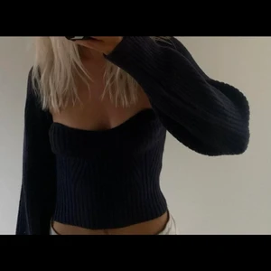 Marinblått sett - Jättefint sett med bandeau topp och bolero från shein i färgen marinblå, bra skick! Första bilden är lånad! Spårbar frakt på 50kr tillkommer🥰