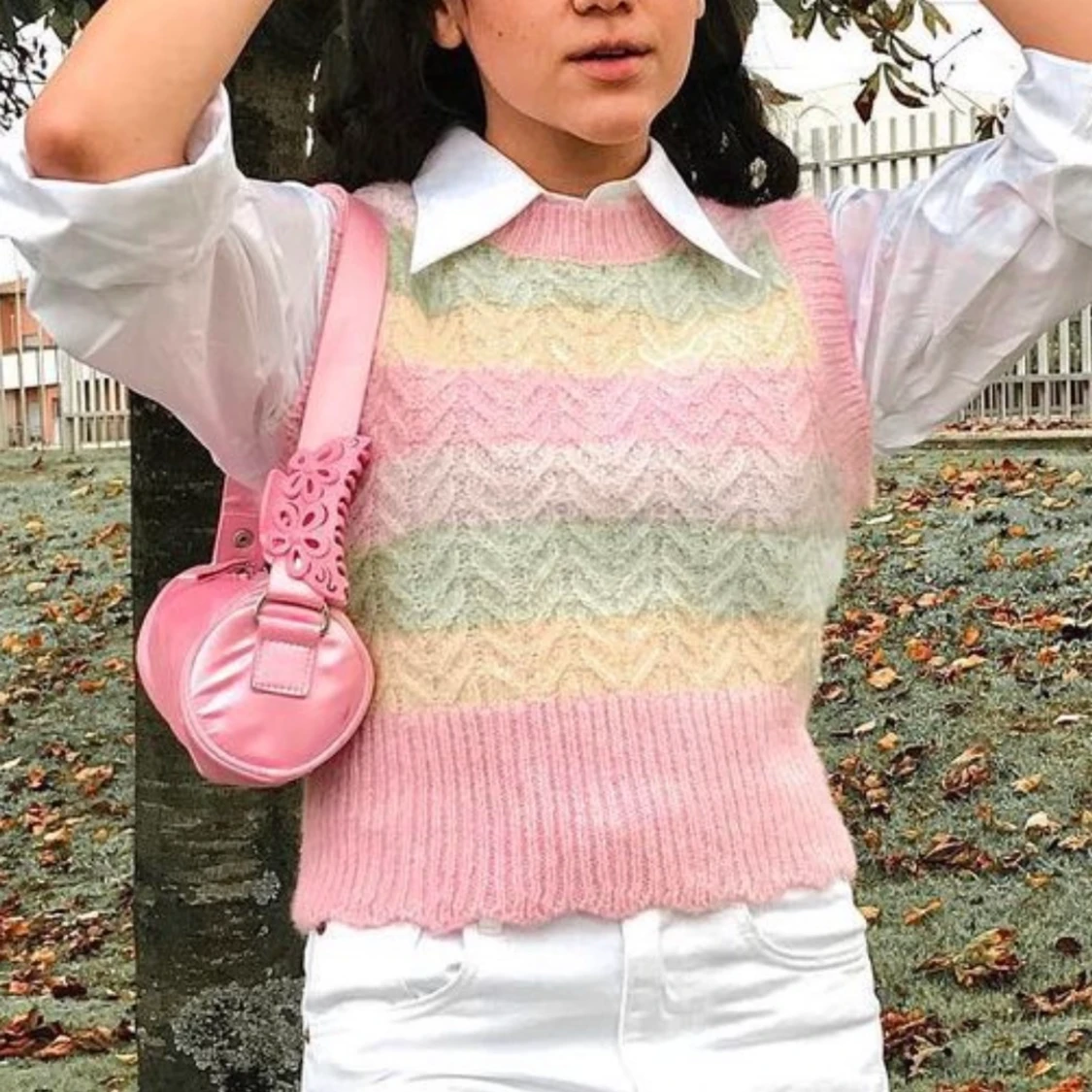 Zara vest cachemere multi color