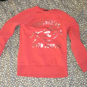 röd tröja  - jag har köpt den från hm och storlek 6-8 år