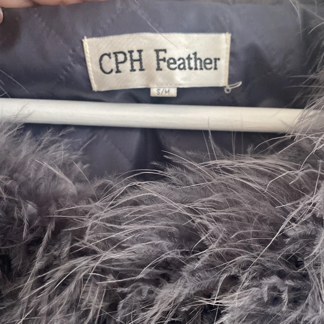 Äkta strutspälsjacka  - 90