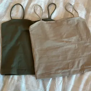 Cropped linne från Gina Tricot grönt och beige, inga fläckar eller hål