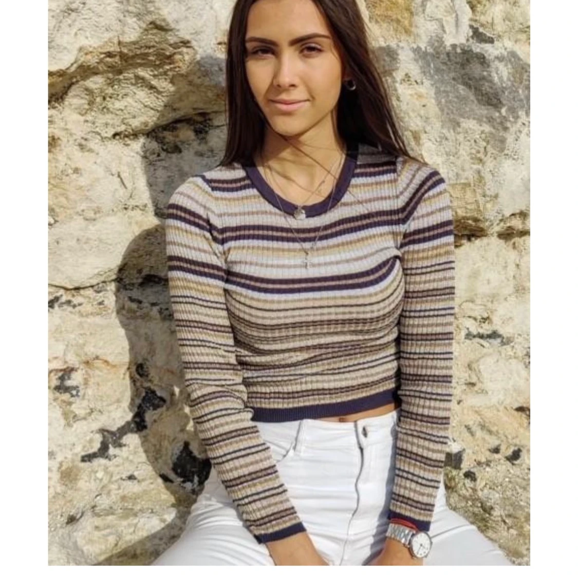 Long sleeved gold/navy - 91