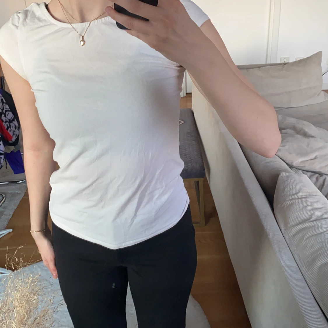 Vit T-shirt låg rygg - 90