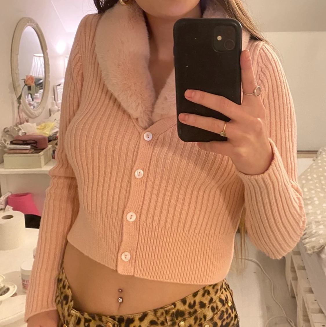 Zara kofta med päls krage  - 91