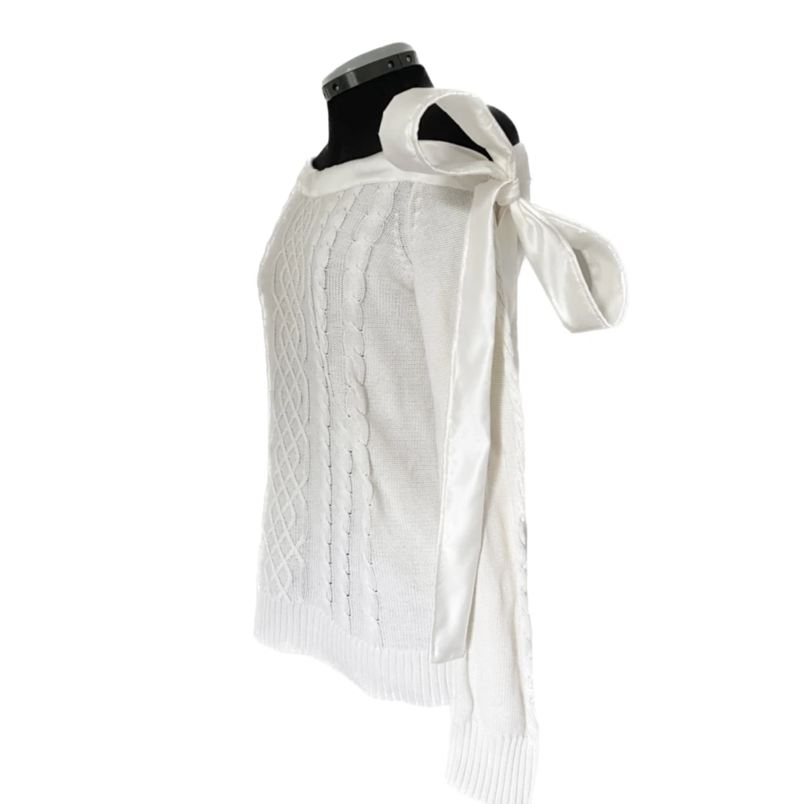 Stickad tröja med stor rosett🧡 - 91