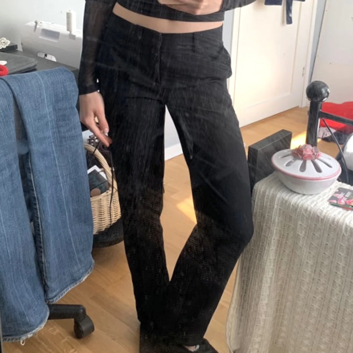 Lågmidjade kostymbyxor 