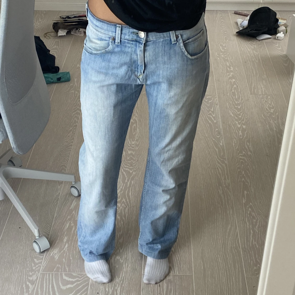 lågmidjade jeans lee
