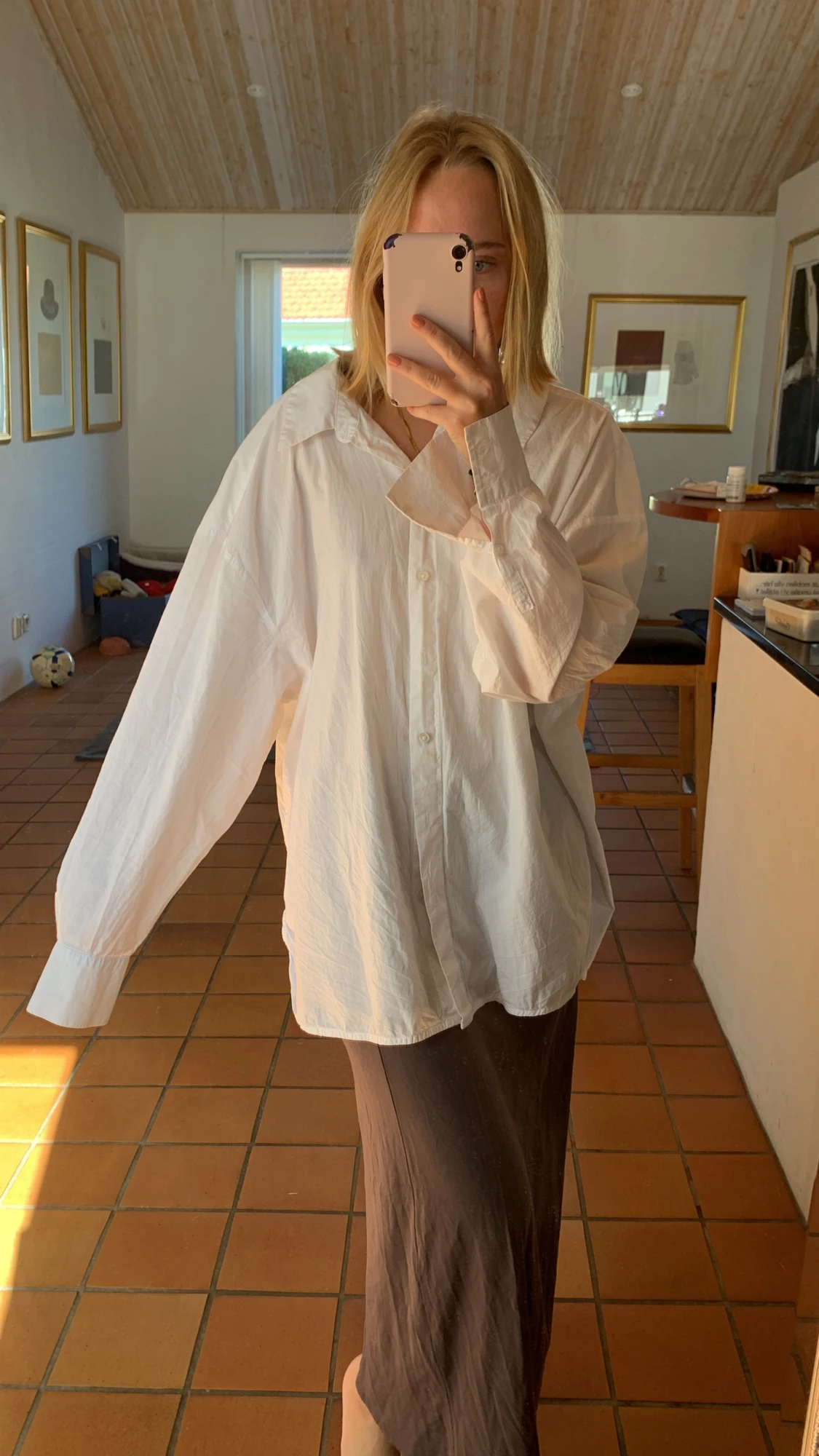 Oversized vit skjorta